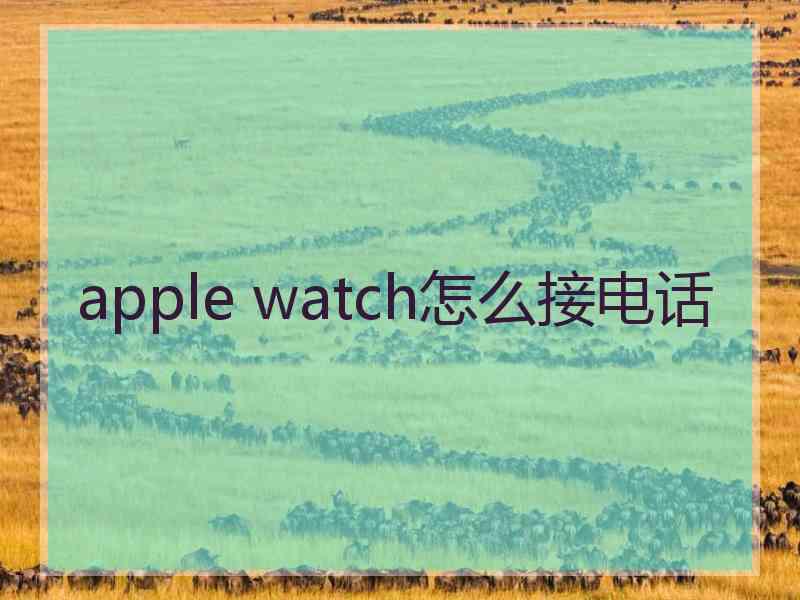 apple watch怎么接电话 apple watch怎么接电话