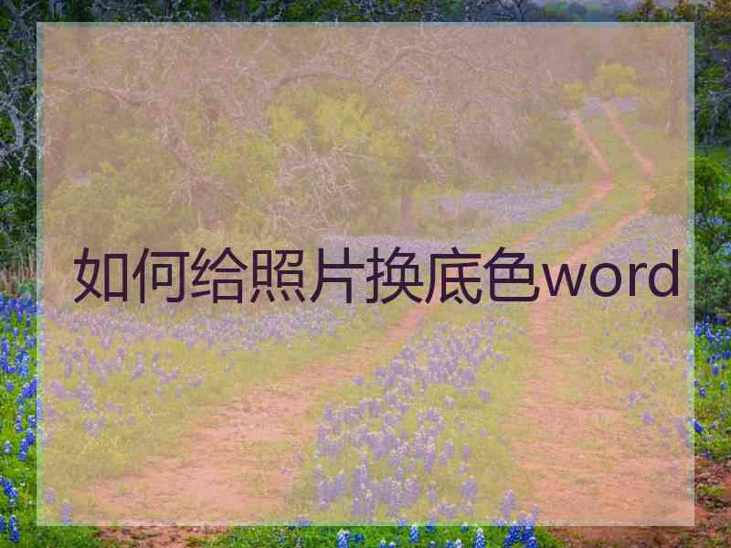 如何给照片换底色word 如何给照片换底色word