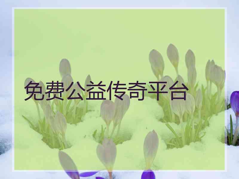 免费公益传奇平台 免费公益传奇平台