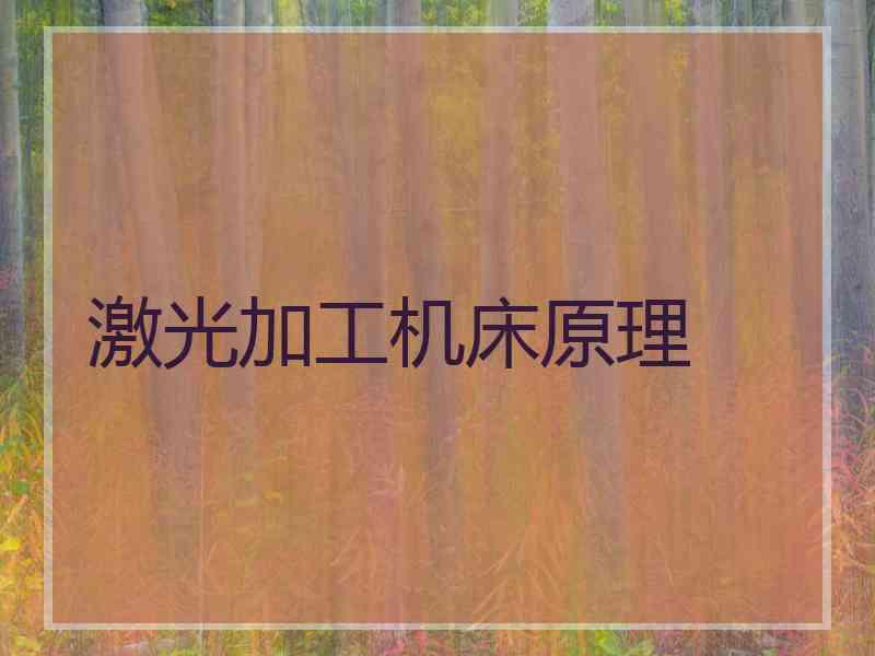 激光加工机床原理 激光加工机床原理