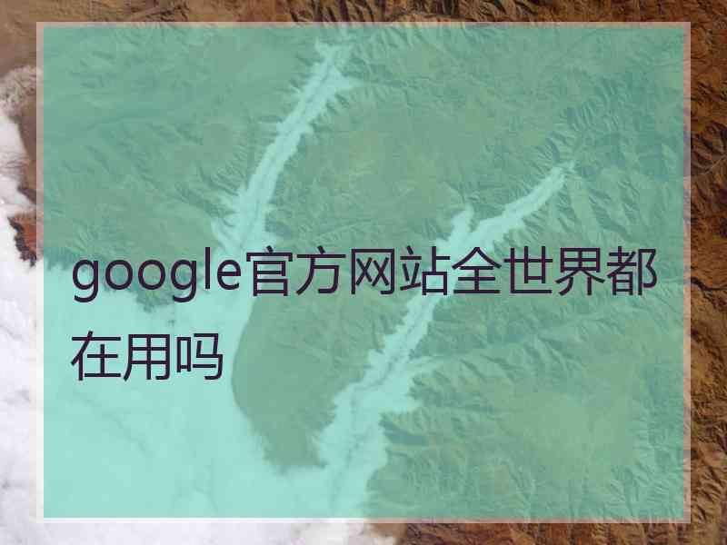 google官方网站全世界都在用吗 google官方网站全世界都在用吗