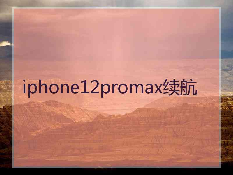 iphone12promax续航 iphone12promax续航