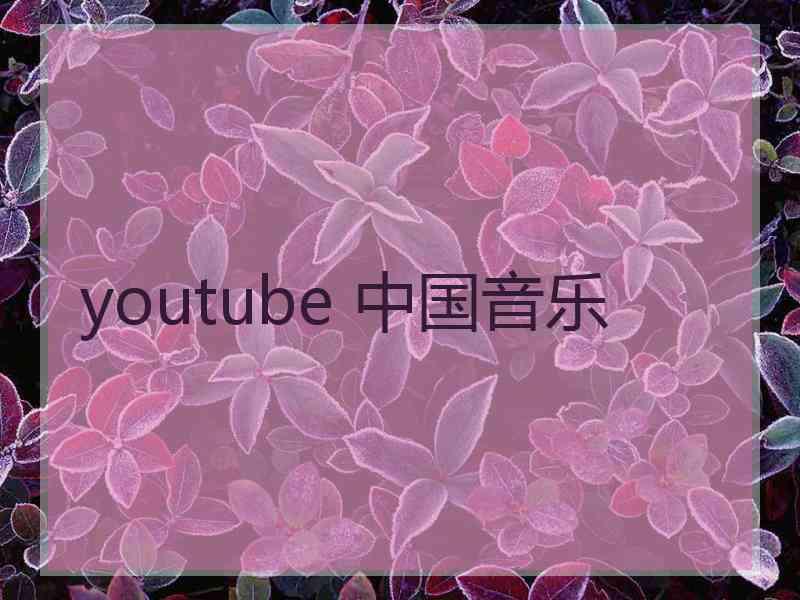 youtube 中国音乐 youtube 中国音乐