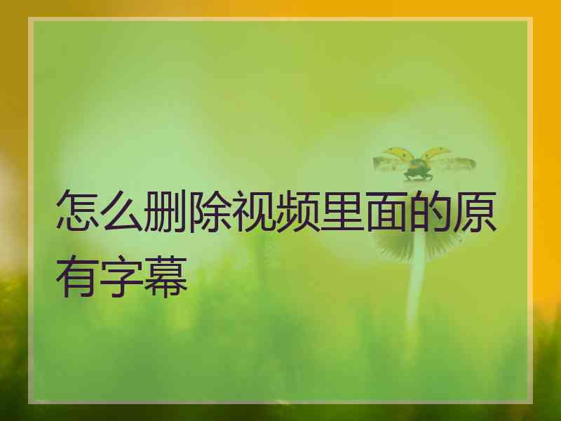 怎么删除视频里面的原有字幕 怎么删除视频里面的原有字幕