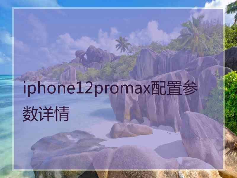iphone12promax配置参数详情 iphone12promax配置参数详情
