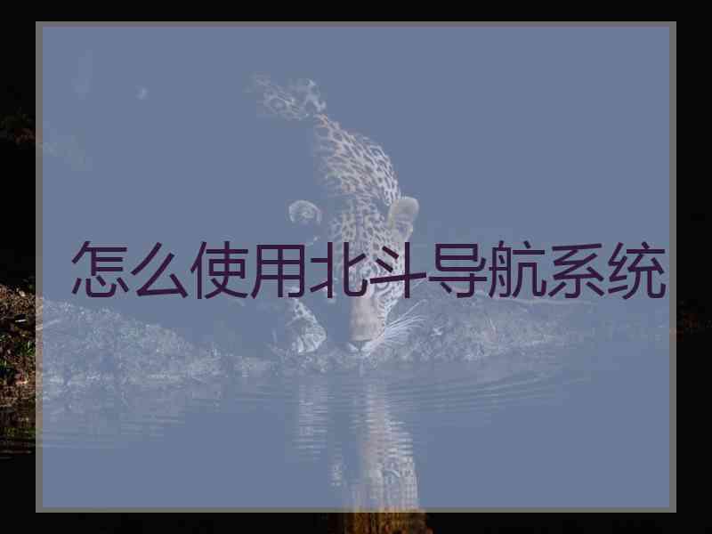 怎么使用北斗导航系统 怎么使用北斗导航系统