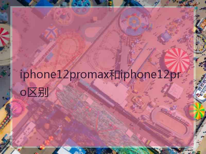 iphone12promax和iphone12pro区别 iphone12promax和iphone12pro区别