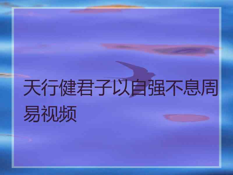 天行健君子以自强不息周易视频 天行健君子以自强不息周易视频