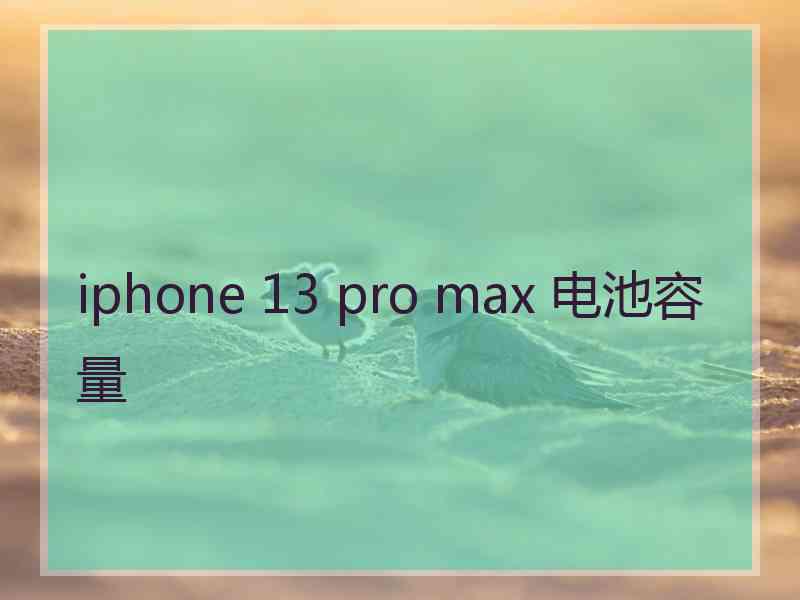iphone 13 pro max 电池容量 iphone 13 pro max 电池容量