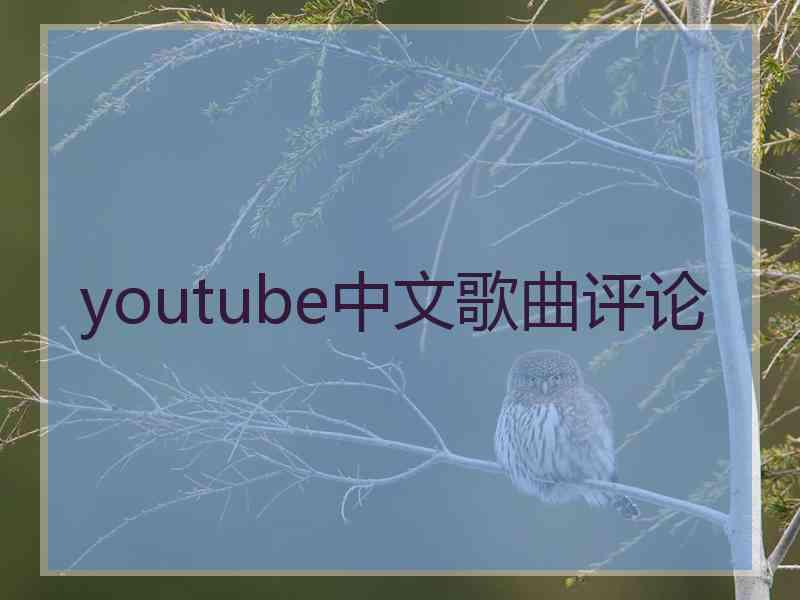 youtube中文歌曲评论 youtube中文歌曲评论