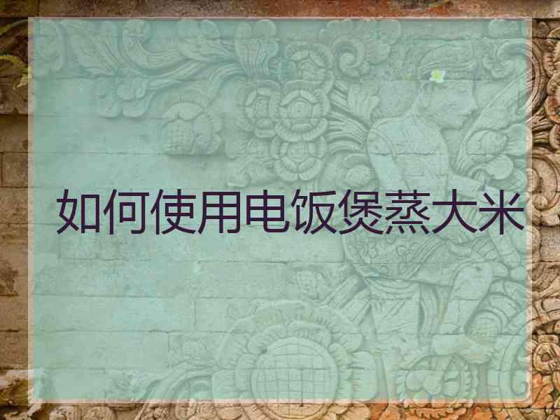 如何使用电饭煲蒸大米 如何使用电饭煲蒸大米