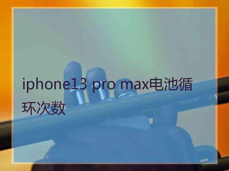 iphone13 pro max电池循环次数 iphone13 pro max电池循环次数