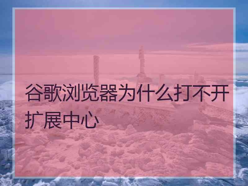 谷歌浏览器为什么打不开扩展中心 谷歌浏览器为什么打不开扩展中心