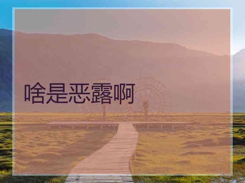 啥是恶露啊 啥是恶露啊