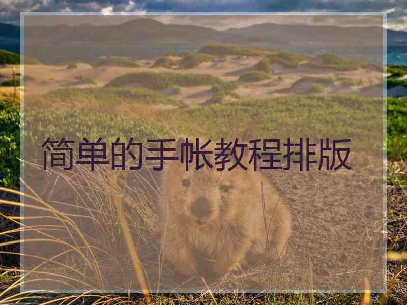 简单的手帐教程排版 简单的手帐教程排版