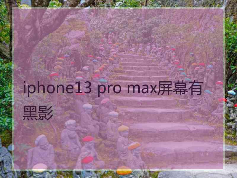 iphone13 pro max屏幕有黑影 iphone13 pro max屏幕有黑影