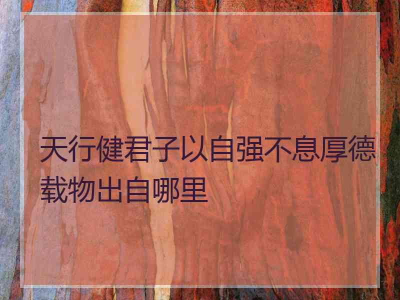 天行健君子以自强不息厚德载物出自哪里 天行健君子以自强不息厚德载物出自哪里