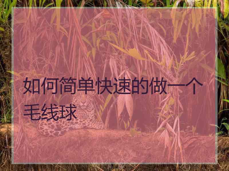 如何简单快速的做一个毛线球 如何简单快速的做一个毛线球