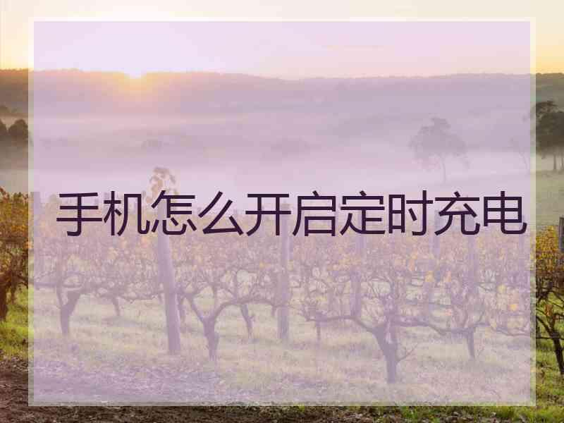 手机怎么开启定时充电 手机怎么开启定时充电