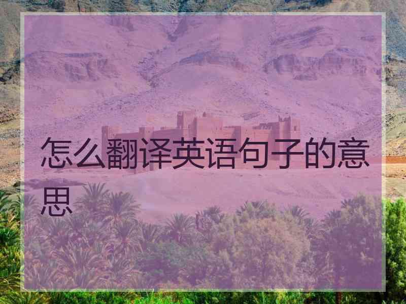 怎么翻译英语句子的意思