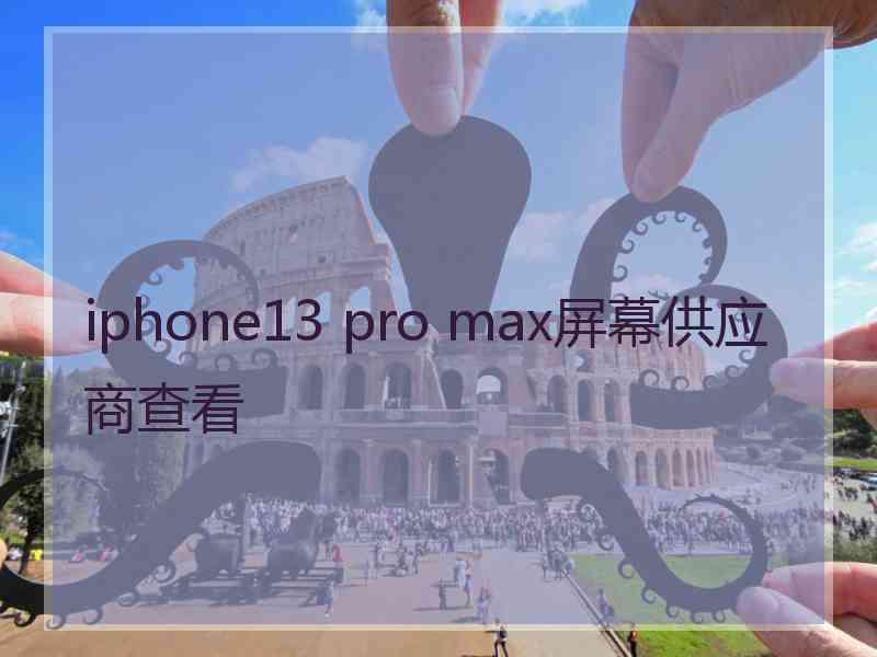 iphone13 pro max屏幕供应商查看