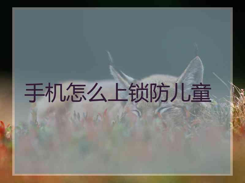手机怎么上锁防儿童