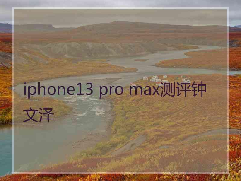 iphone13 pro max测评钟文泽
