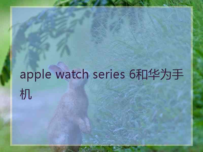apple watch series 6和华为手机