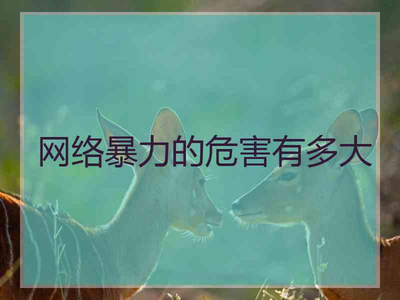 网络暴力的危害有多大