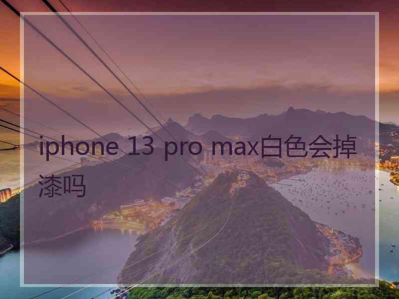 iphone 13 pro max白色会掉漆吗