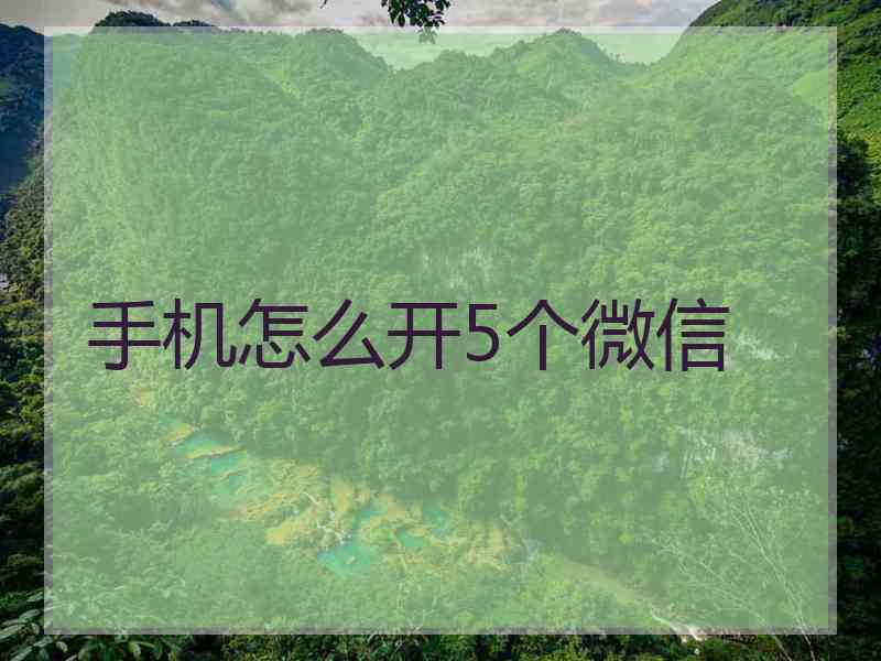 手机怎么开5个微信