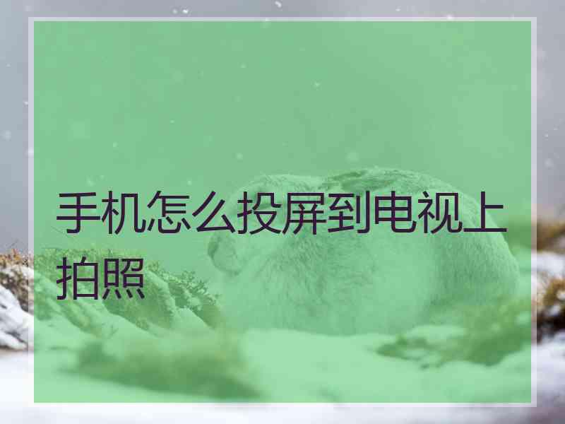 手机怎么投屏到电视上拍照