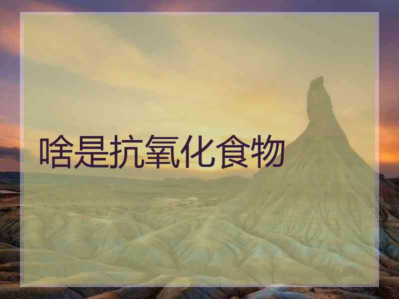 啥是抗氧化食物