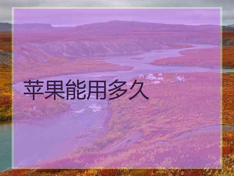 苹果能用多久