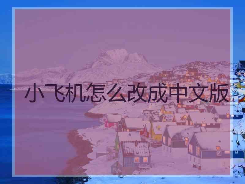 小飞机怎么改成中文版