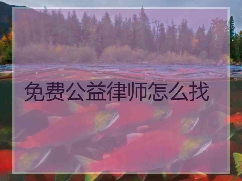 免费公益律师怎么找