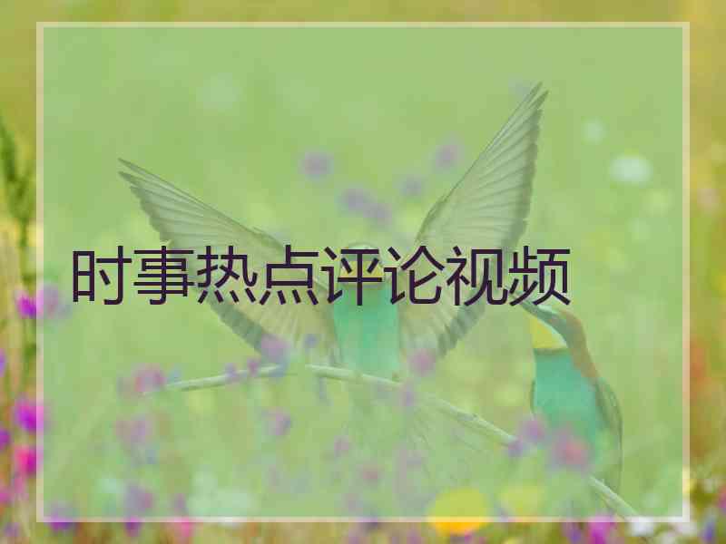 时事热点评论视频