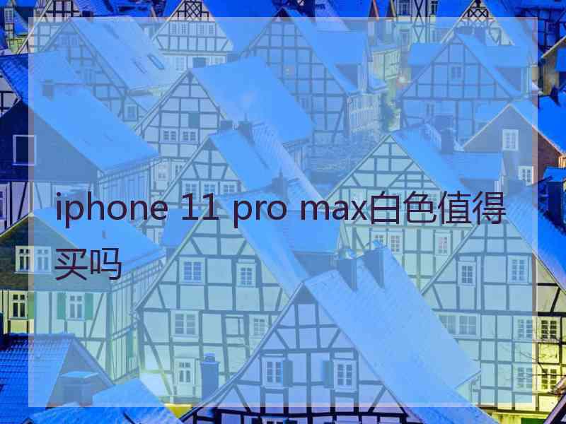 iphone 11 pro max白色值得买吗