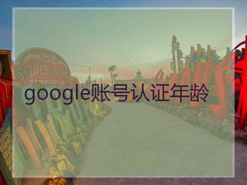 google账号认证年龄
