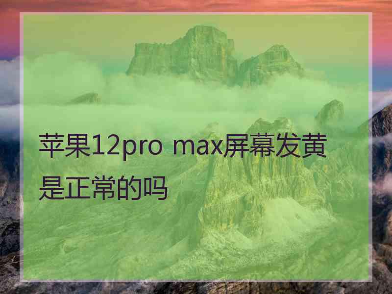 苹果12pro max屏幕发黄是正常的吗