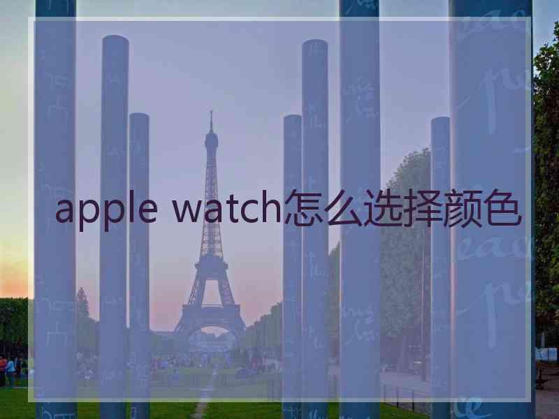apple watch怎么选择颜色