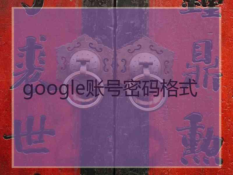 google账号密码格式