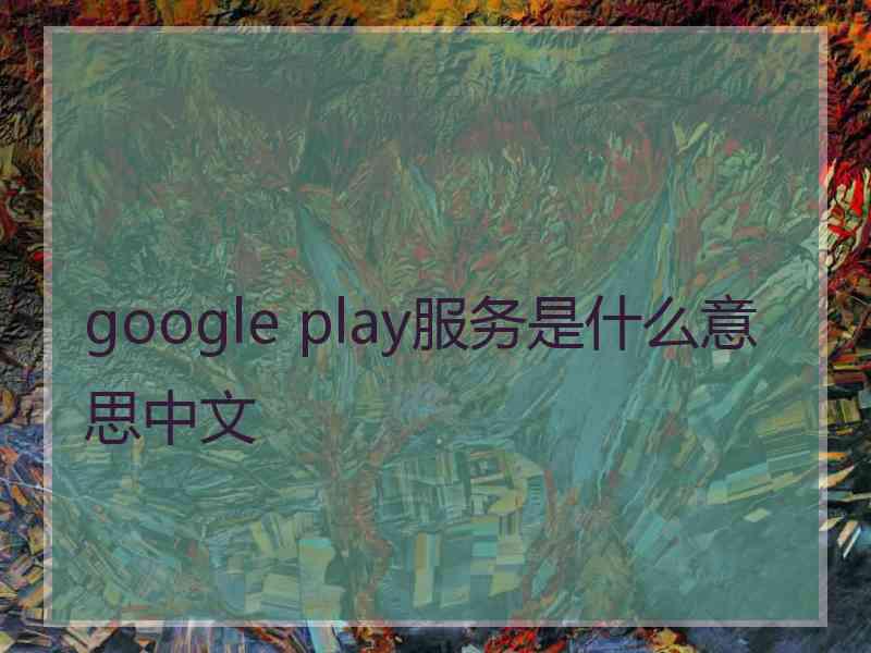 google play服务是什么意思中文