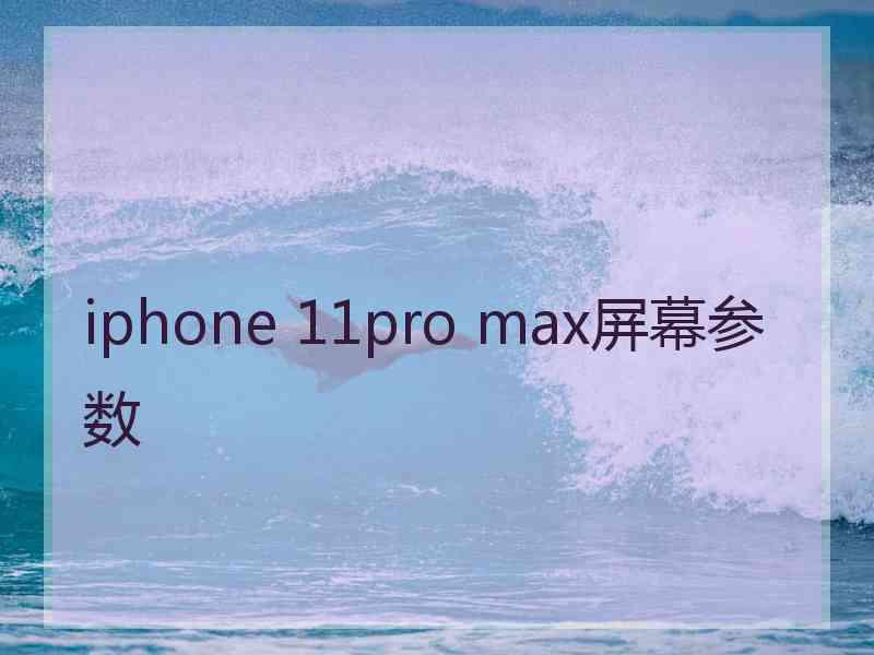 iphone 11pro max屏幕参数
