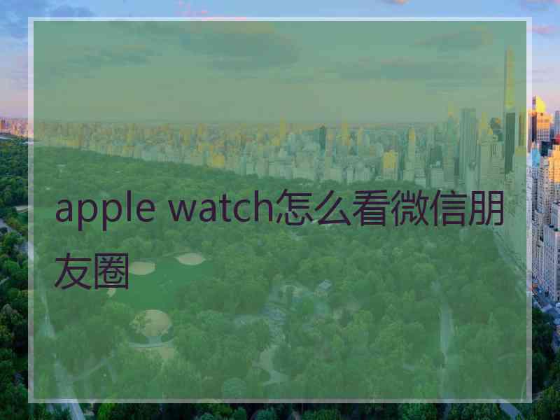 apple watch怎么看微信朋友圈