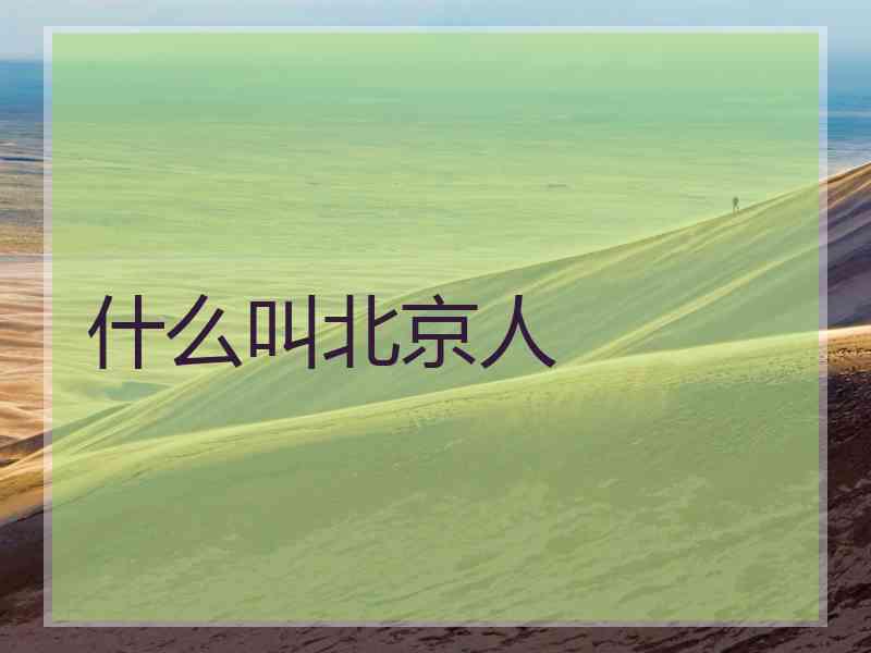 什么叫北京人