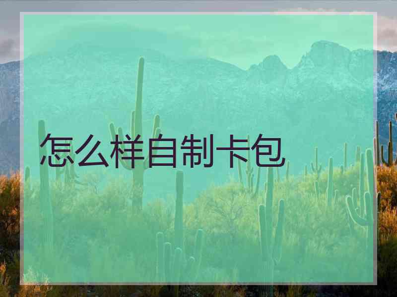 怎么样自制卡包