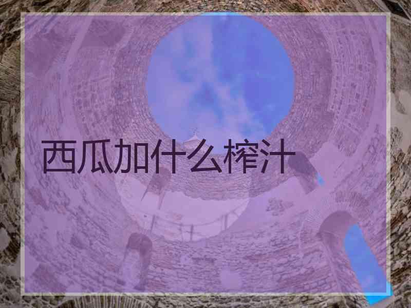 西瓜加什么榨汁