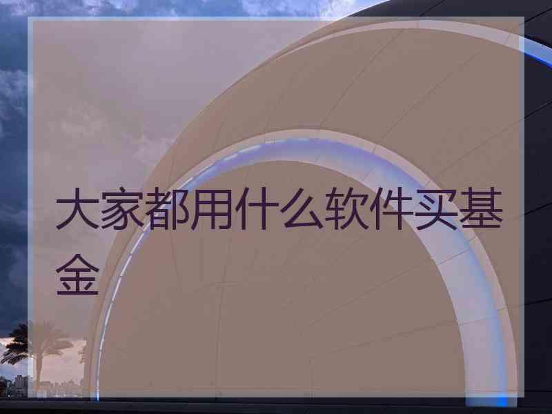 大家都用什么软件买基金
