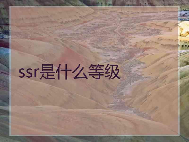 ssr是什么等级